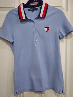 Tommy Hilfiger Light Blue Polo with Red, White & Navy Accents